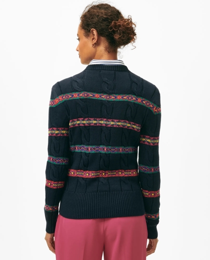 Fair Isle Sweater in Cable Jersey Cotton, image 4