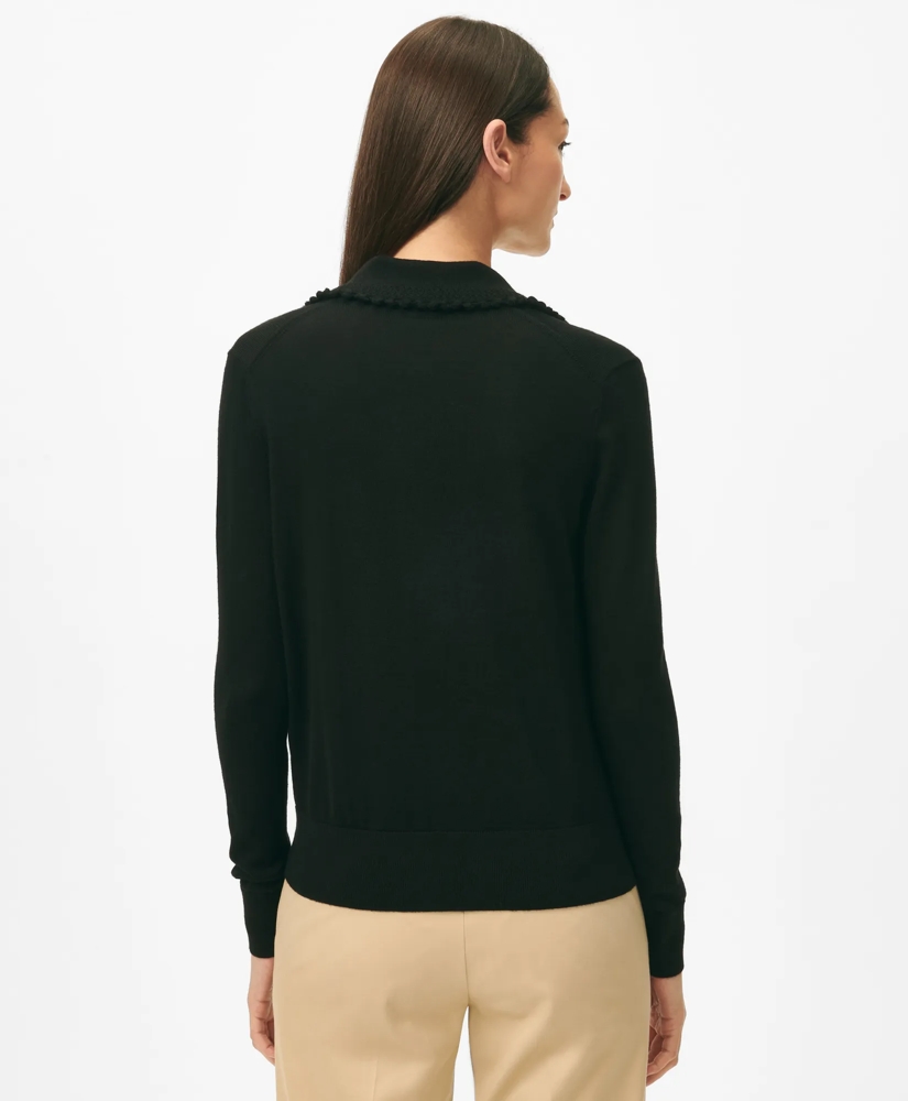 Point Collar Cardigan in Merino Wool, image 3