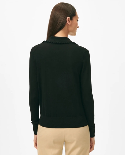 Point Collar Cardigan in Merino Wool, image 3