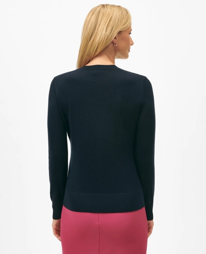 Rose Intarsia Sweater in Silk-Cashmere, image 3