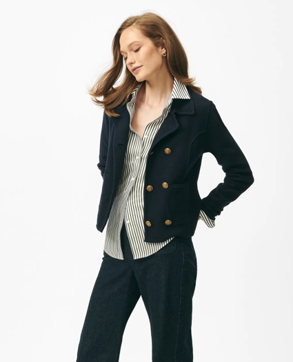 Double-Breasted Sweater Jacket in Merino Wool, image 6