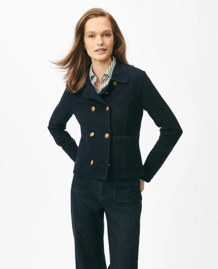 Double-Breasted Sweater Jacket in Merino Wool, image 4