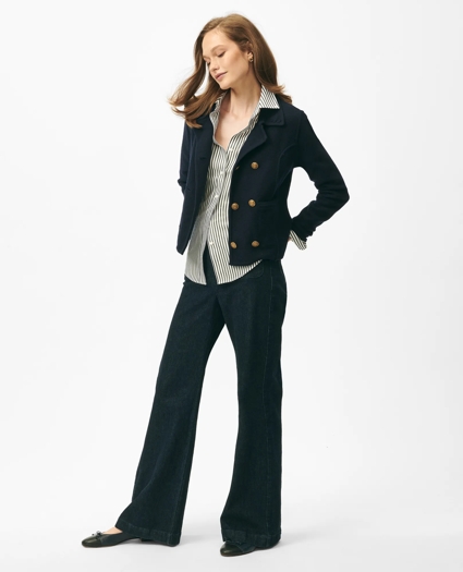 Double-Breasted Sweater Jacket in Merino Wool, image 1