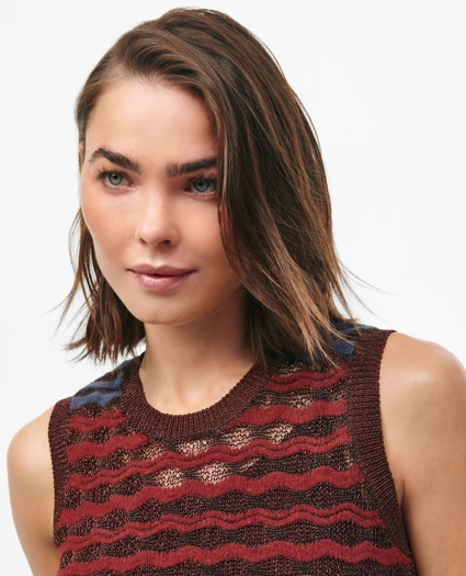 Twinset Shell in Colorful Metallic Cotton Blend, image 3