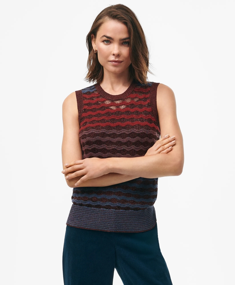 Twinset Shell in Colorful Metallic Cotton Blend, image 4