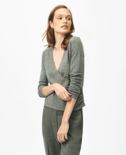 Faux Wrap Sweater in Silk Blend, image 3