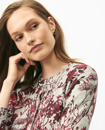 Twinset Cardigan in Floral Silk Blend, image 4
