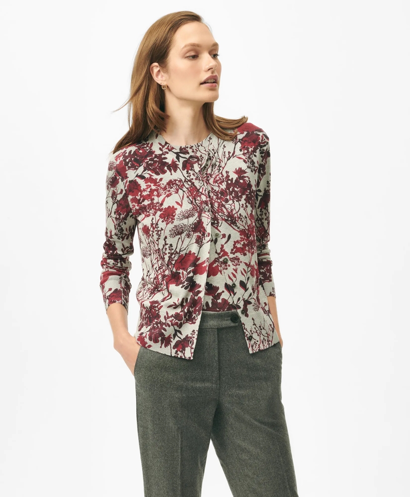 Twinset Short Sleeve Sweater in Floral Silk Blend, image 4
