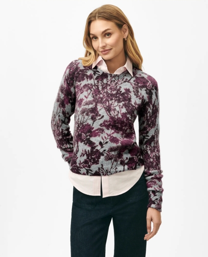 Brushed Sweater in Floral Alpaca-Wool Blend, image 1