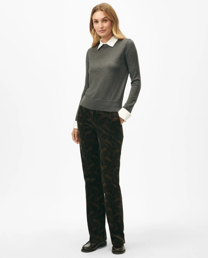 Removable Collar & Cuff Sweater in Fine Merino Wool, image 2