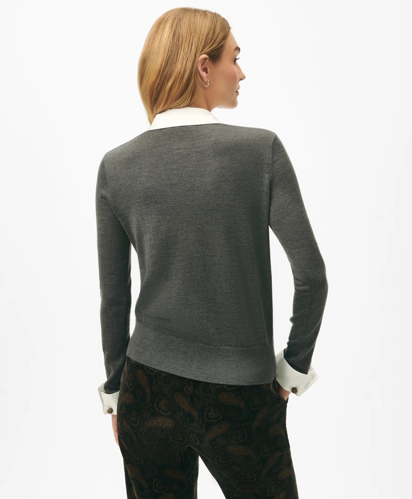 Removable Collar & Cuff Sweater in Fine Merino Wool, image 4