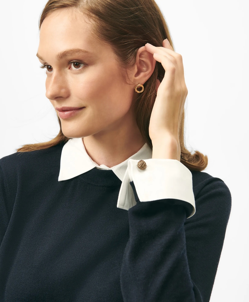 Removable Collar & Cuff Sweater in Fine Merino Wool, image 3