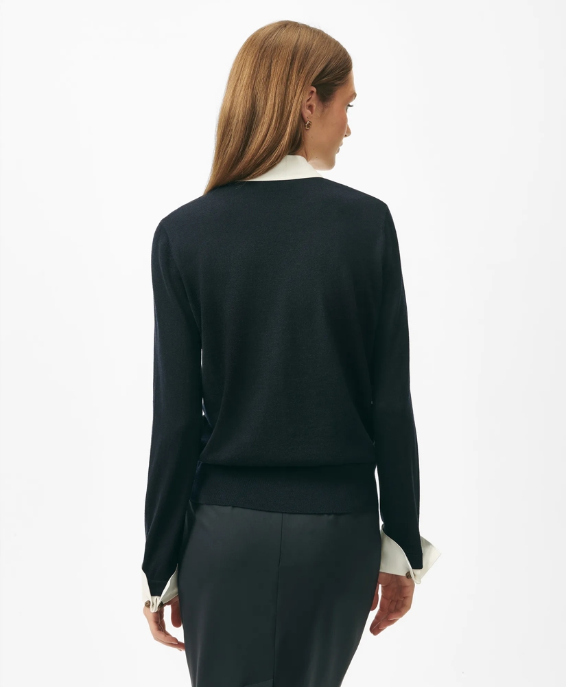 Removable Collar & Cuff Sweater in Fine Merino Wool, image 4