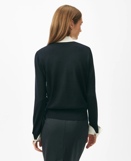 Removable Collar & Cuff Sweater in Fine Merino Wool, image 4