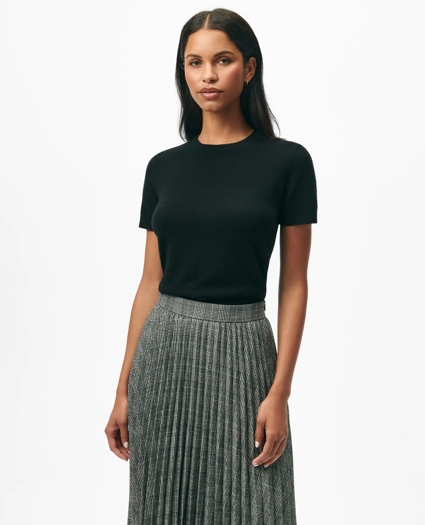 Short-Sleeve Shell Sweater in Cashmere, image 1