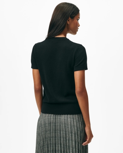 Short-Sleeve Shell Sweater in Cashmere, image 2