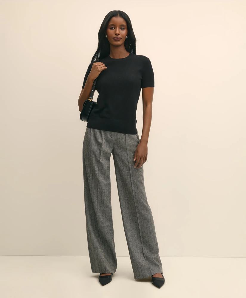 Short-Sleeve Shell Sweater in Cashmere, image 3