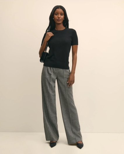 Short-Sleeve Shell Sweater in Cashmere, image 3