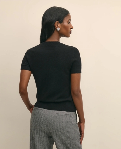 Short-Sleeve Shell Sweater in Cashmere, image 4