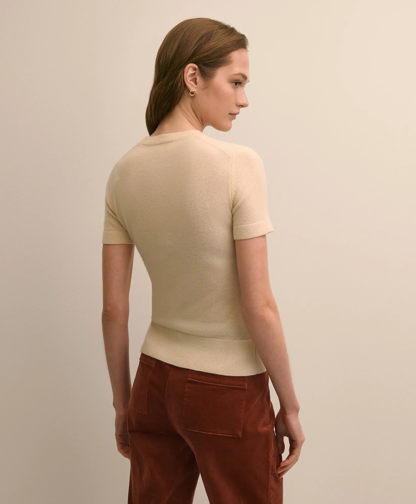 Short-Sleeve Shell Sweater in Cashmere, image 4