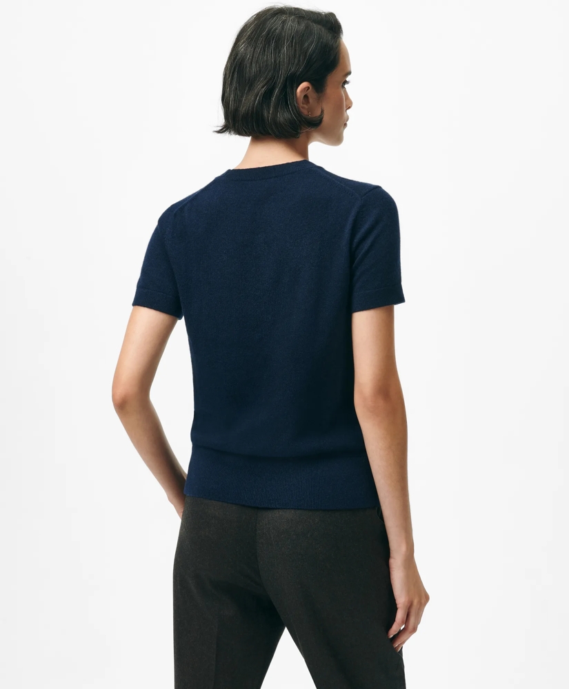 Short-Sleeve Shell Sweater in Cashmere, image 3