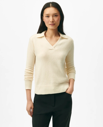 Johnny Collar Sweater in Merino Wool-Cashmere Blend, image 1