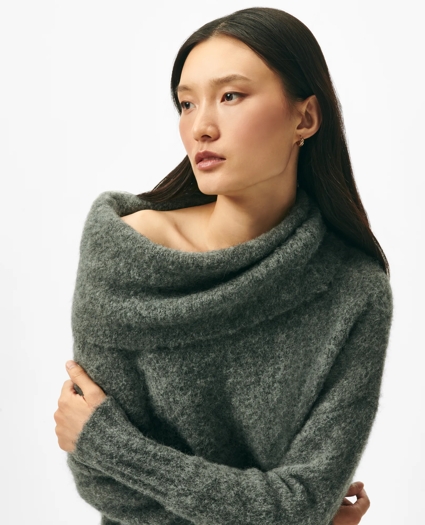 Cowl Neck Brushed Sweater in Alpaca-Wool Blend, image 1