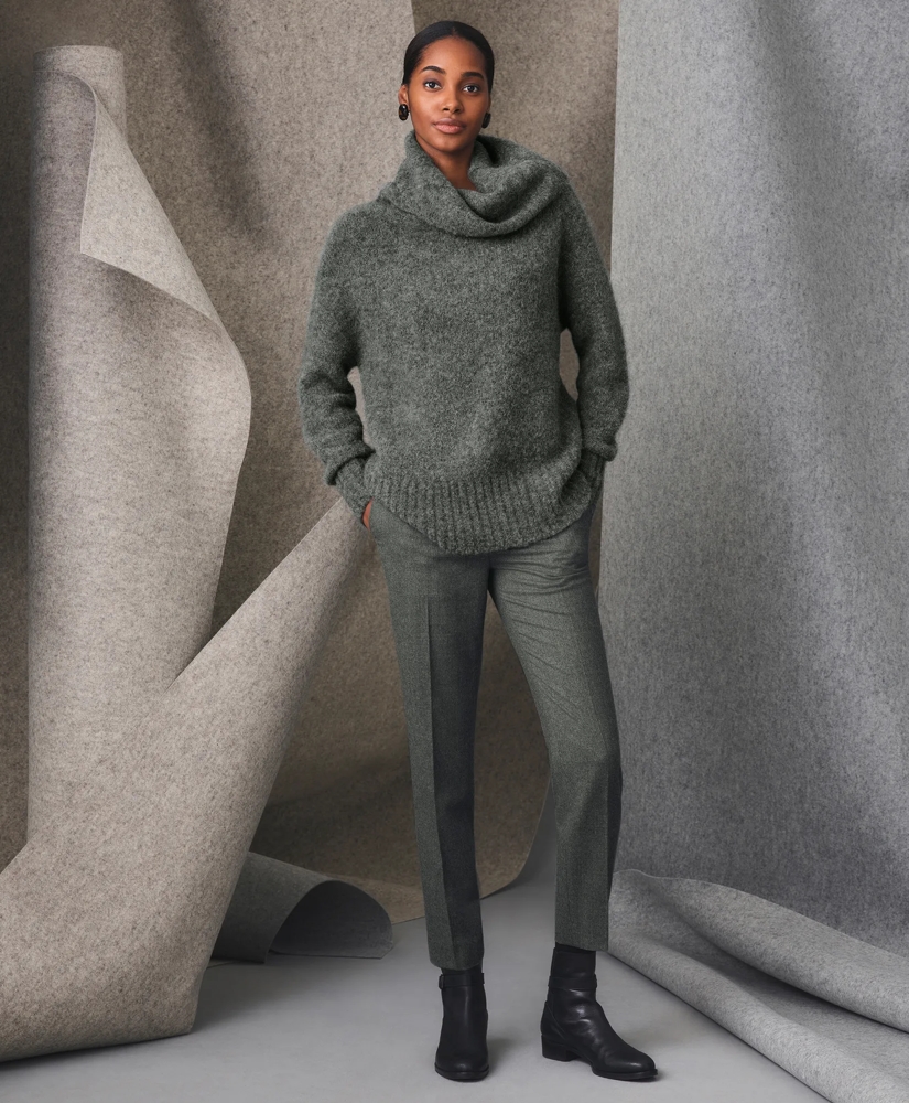 Cowl Neck Brushed Sweater in Alpaca-Wool Blend, image 4