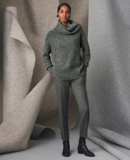 Cowl Neck Brushed Sweater in Alpaca-Wool Blend, image 4