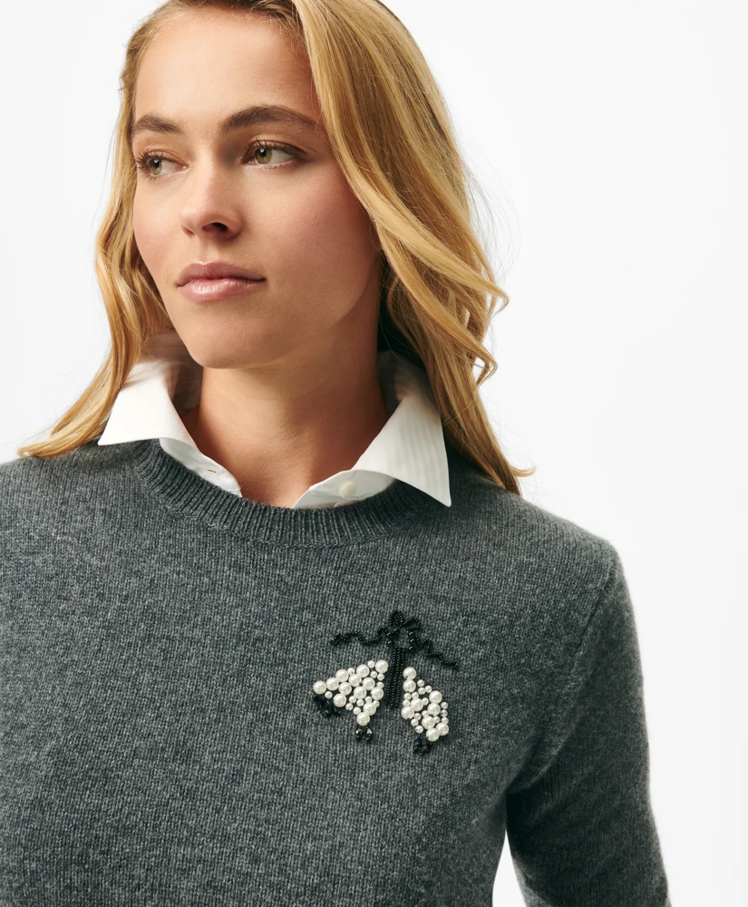 Beaded Golden Fleece<sup>®</sup> Emblem Sweater Merino Wool-Cashmere Blend