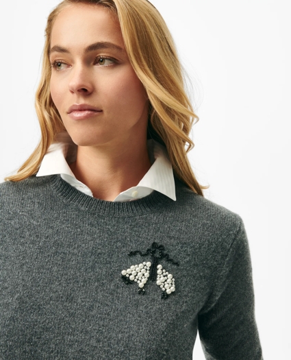Beaded Golden Fleece® Emblem Sweater in Merino Wool-Cashmere Blend, image 2