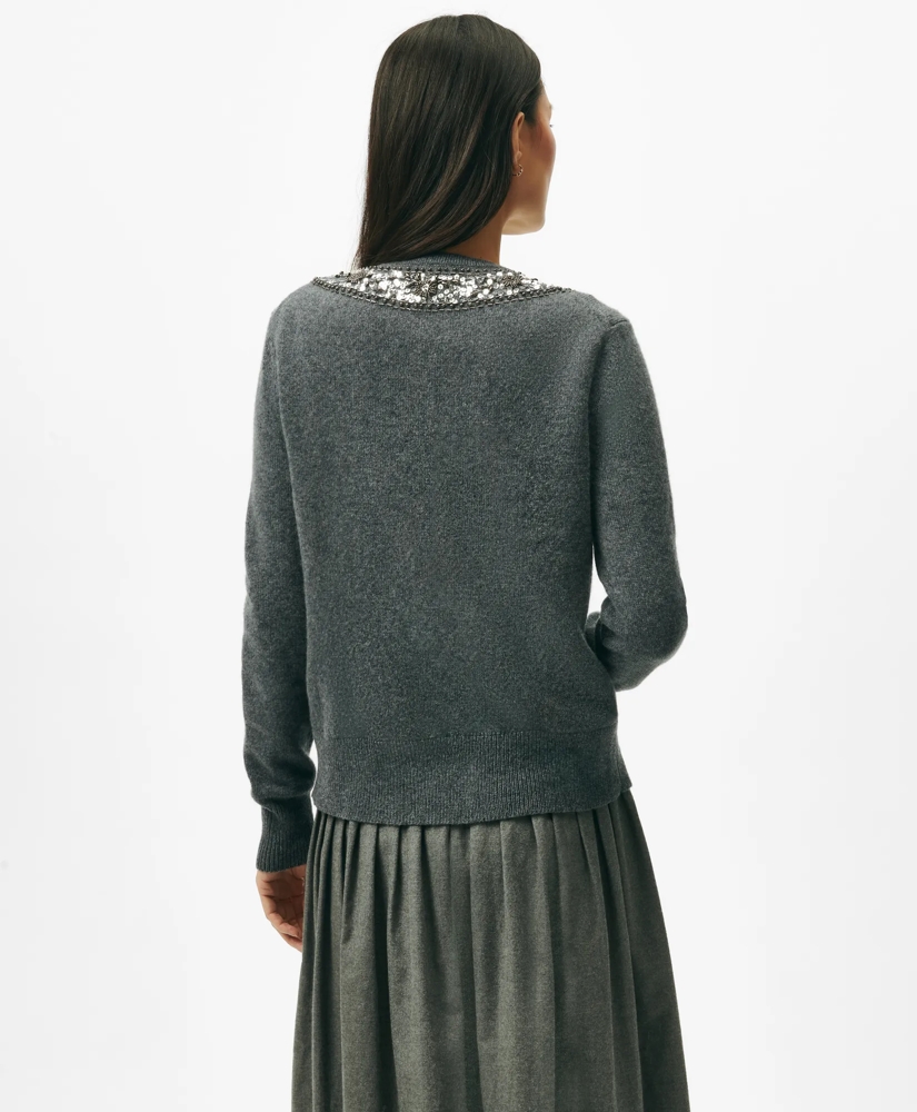 Embellished Twinset Cardigan in Merino Wool, image 5