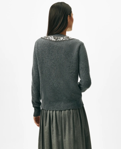 Embellished Twinset Cardigan in Merino Wool, image 5