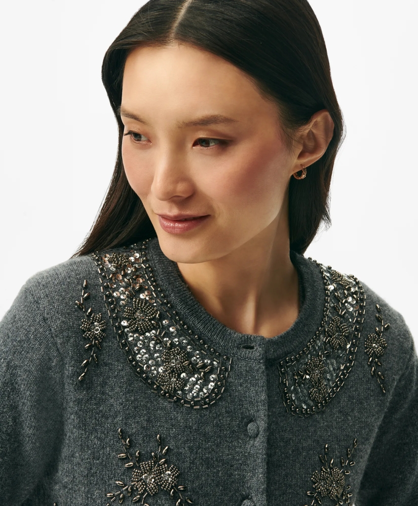 Embellished Twinset Cardigan in Merino Wool, image 3