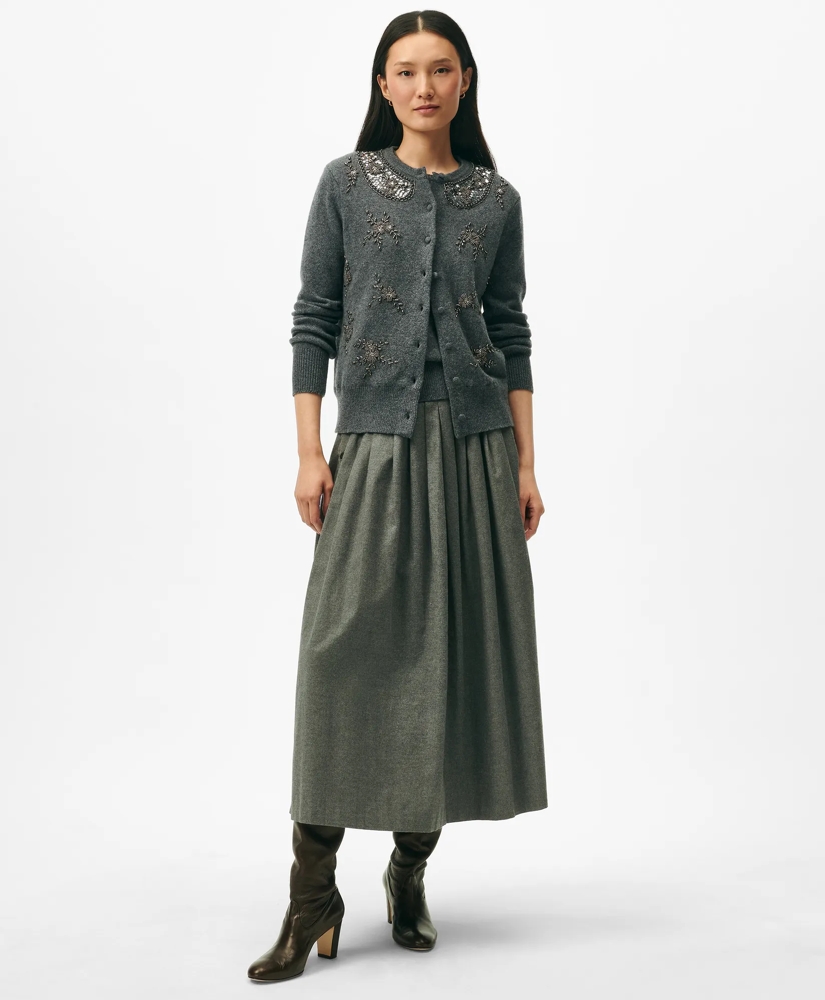 Embellished Twinset Short Sleeve-Shell in Merino Wool, image 5