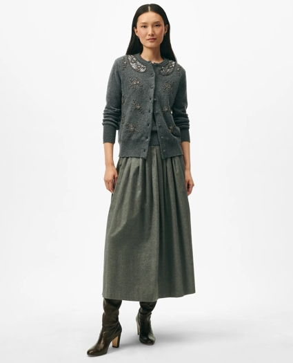 Embellished Twinset Short Sleeve-Shell in Merino Wool, image 5