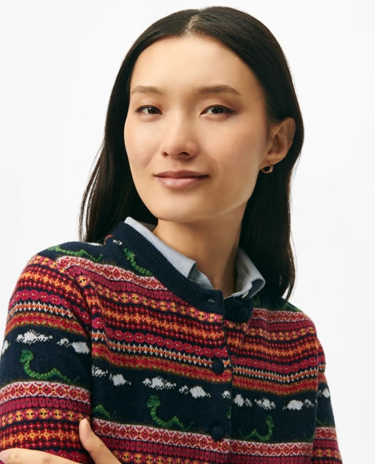 ニット・セーター Snake Argyle Wool Knit (2color) Women's Lunar New Year Wool-Blend Argyle Snake Motif Cardigan