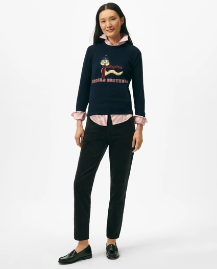 Women's Lunar New Year Wool-Blend Intarsia Snake Motif Sweater, image 1