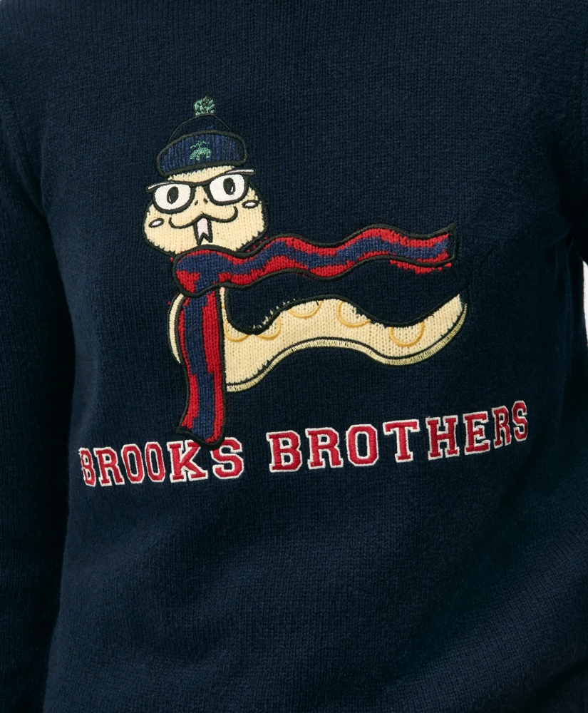 Women's Lunar New Year Wool-Blend Intarsia Snake Motif Sweater, image 2