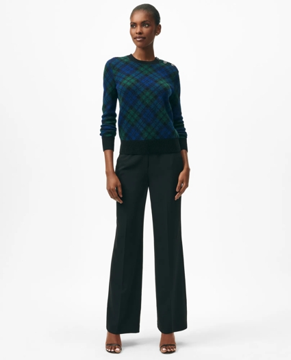 Shoulder-Button Sweater in Bias-Black-Watch Alpaca-Wool Blend, image 3