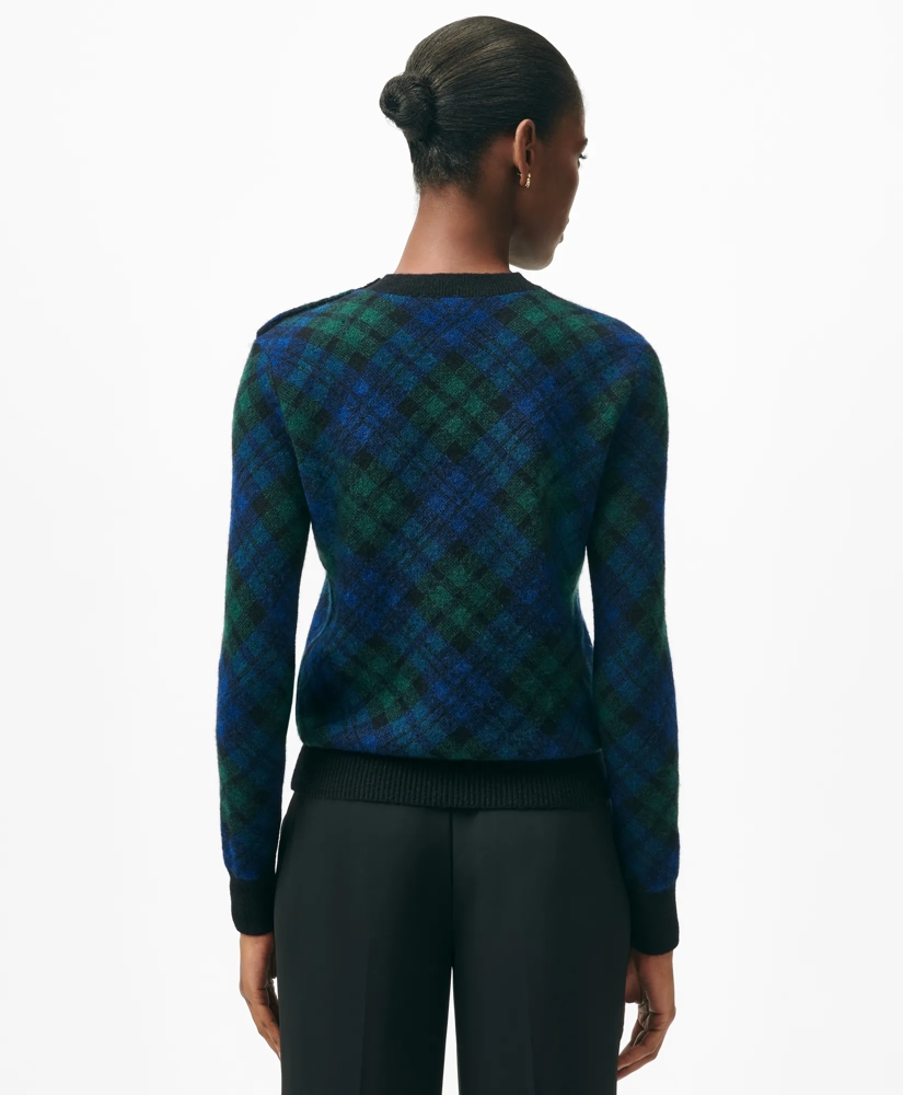 Shoulder-Button Sweater in Bias-Black-Watch Alpaca-Wool Blend, image 4