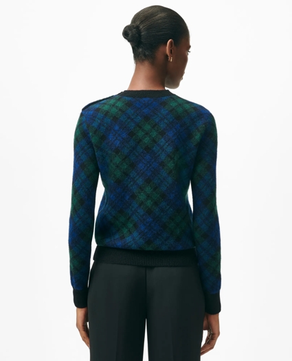 Shoulder-Button Sweater in Bias-Black-Watch Alpaca-Wool Blend, image 4