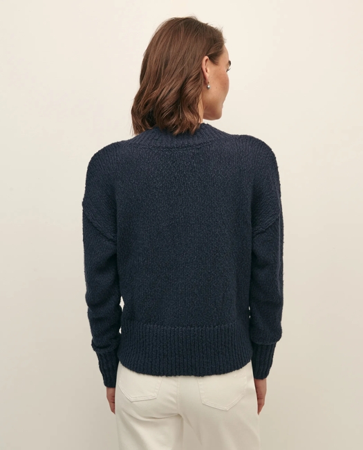 Relaxed Cotton V-Neck Sweater