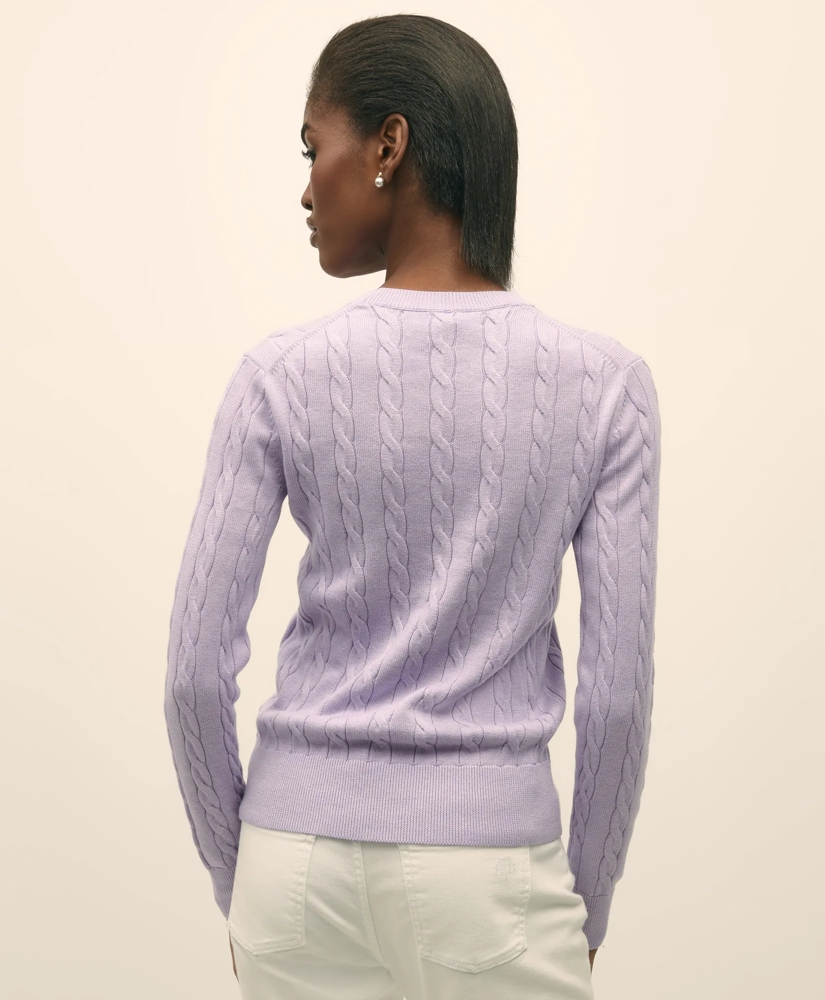Supima® Cotton Cable Crewneck Sweater, image 4