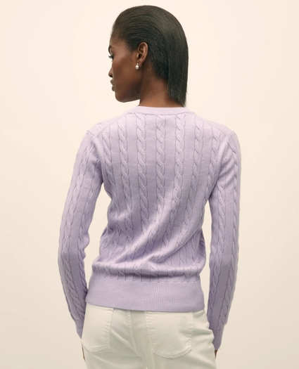 Supima® Cotton Cable Crewneck Sweater, image 4