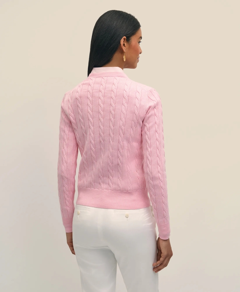 Supima® Cotton Cable Crewneck Sweater, image 4