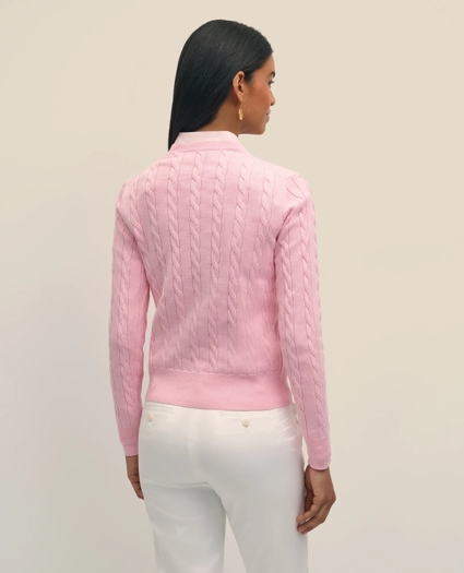 Supima® Cotton Cable Crewneck Sweater, image 4