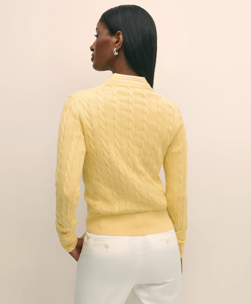 Supima® Cotton Cable Crewneck Sweater, image 4