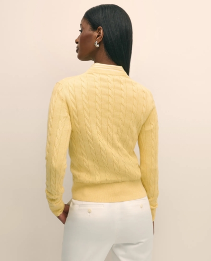 Supima® Cotton Cable Crewneck Sweater, image 4