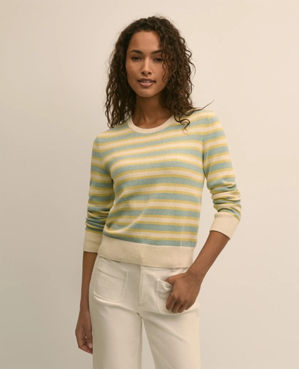 Silk Blend Relaxed Stripe Sweater, image 1